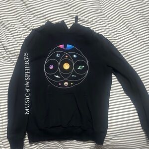 Coldplay Music of the Spheres Black Galaxy Graphic Hoodie